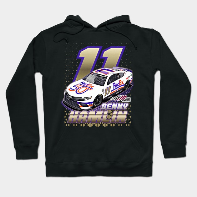 Denny Hamlin 11 Hoodie by Erianna Bee